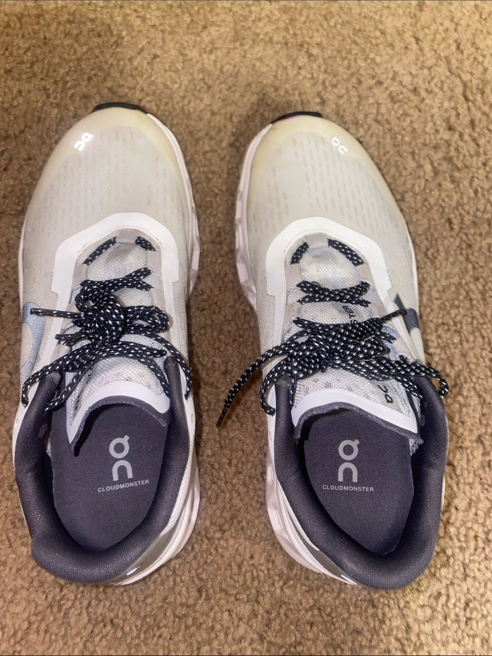 On Running Cloudmonster Women's White Gray Athletic Shoes